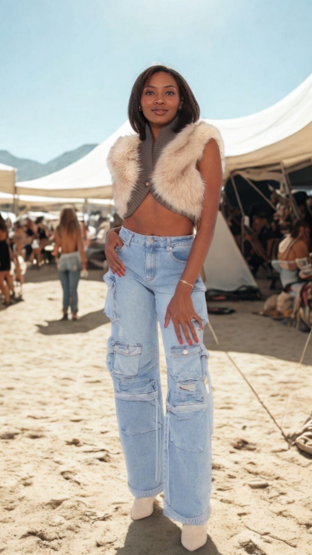 Swish Fur-Knit Vest