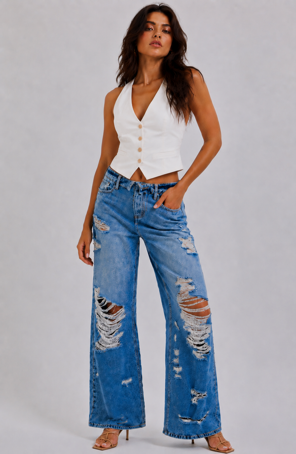 Razor Blue Distressed Jean