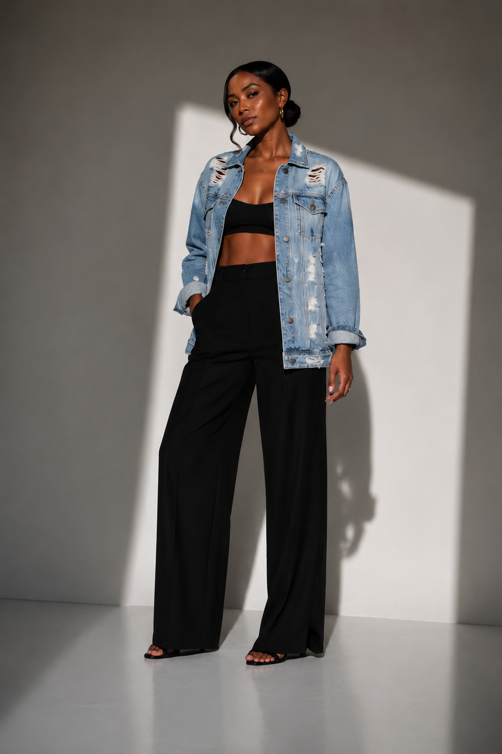 Shatter Line Oversized Denim
