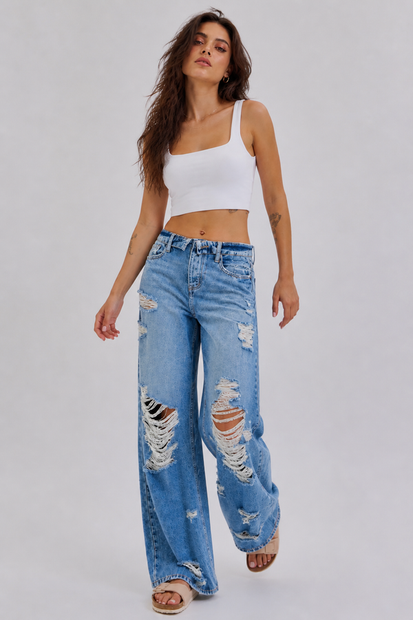 Razor Blue Distressed Jean