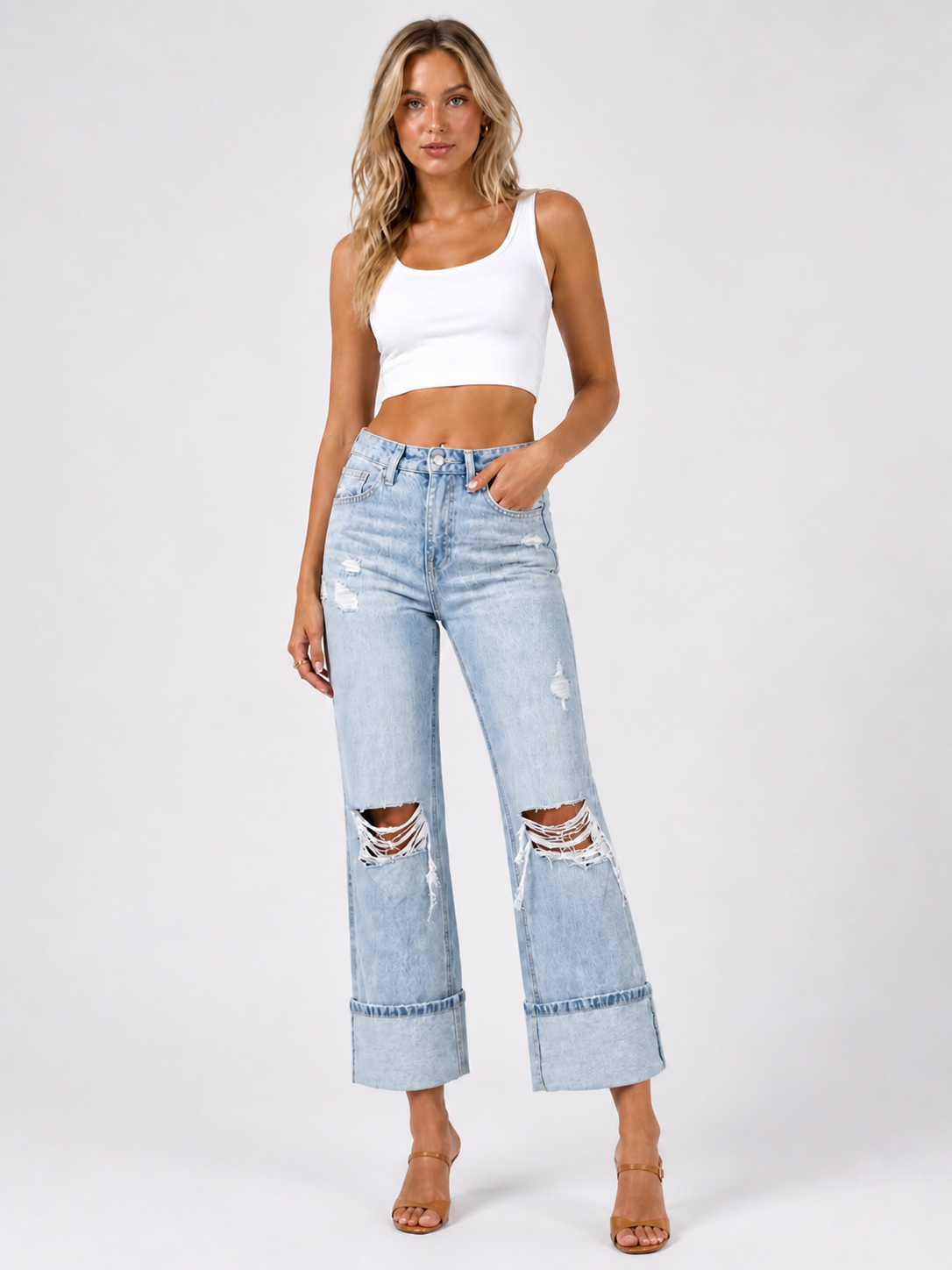 Atlas Distressed Flare Jean