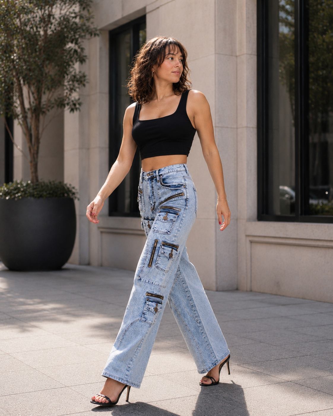 Multi-Pocket Statement Denim
