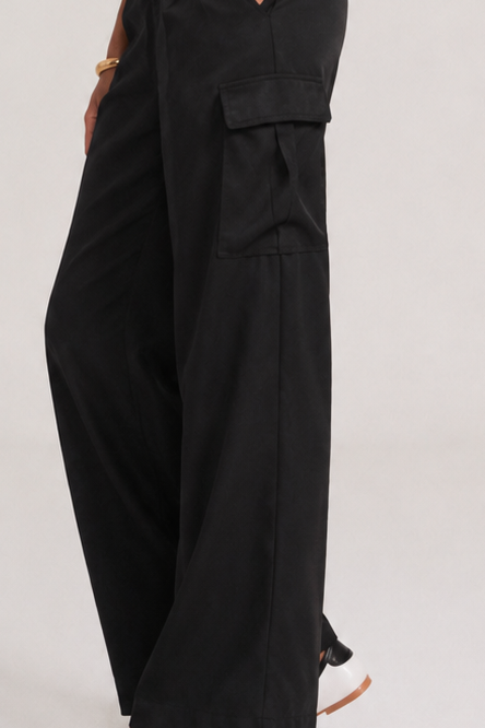 Noir Cinch Satin Cargo Pant