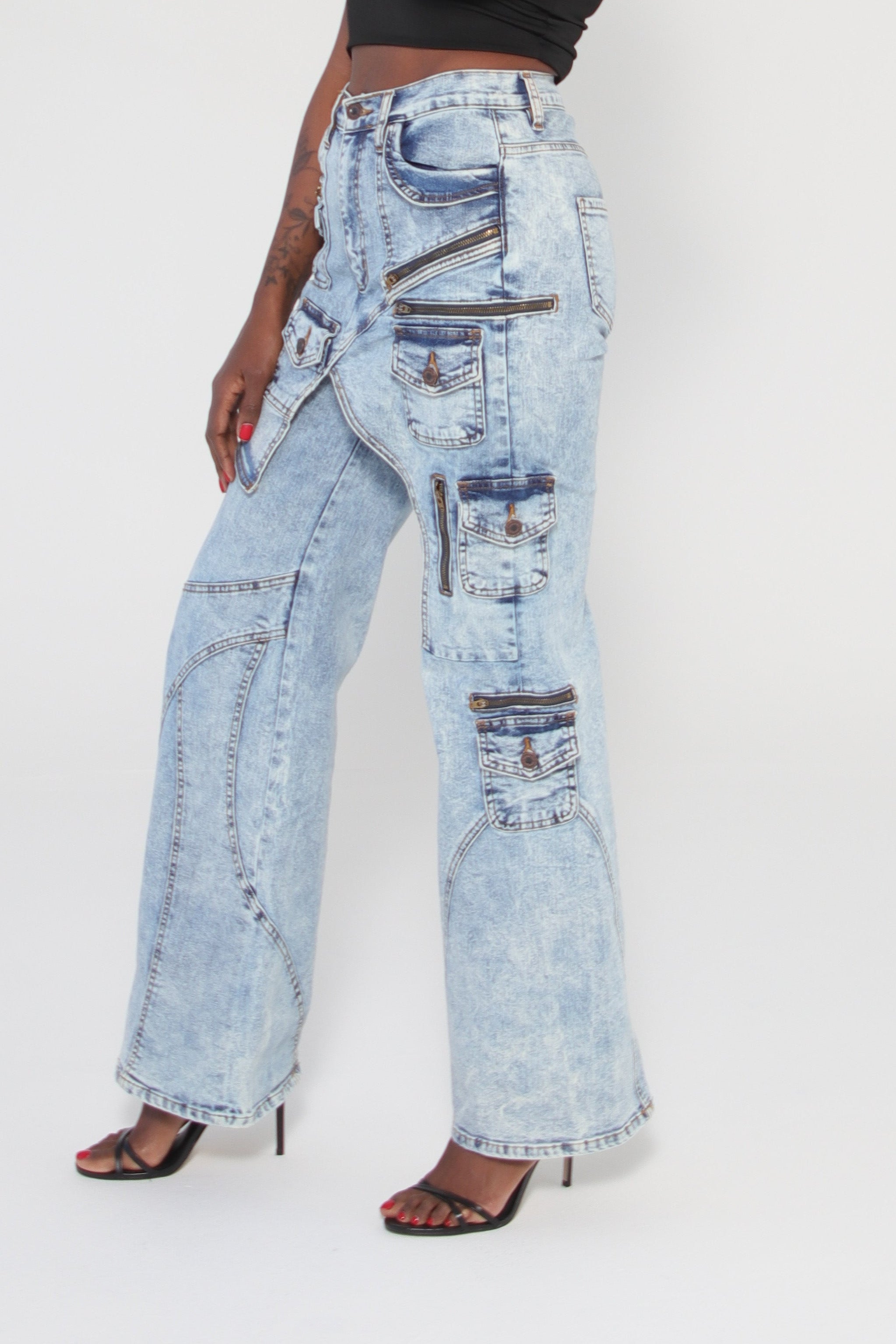 Multi-Pocket Statement Denim