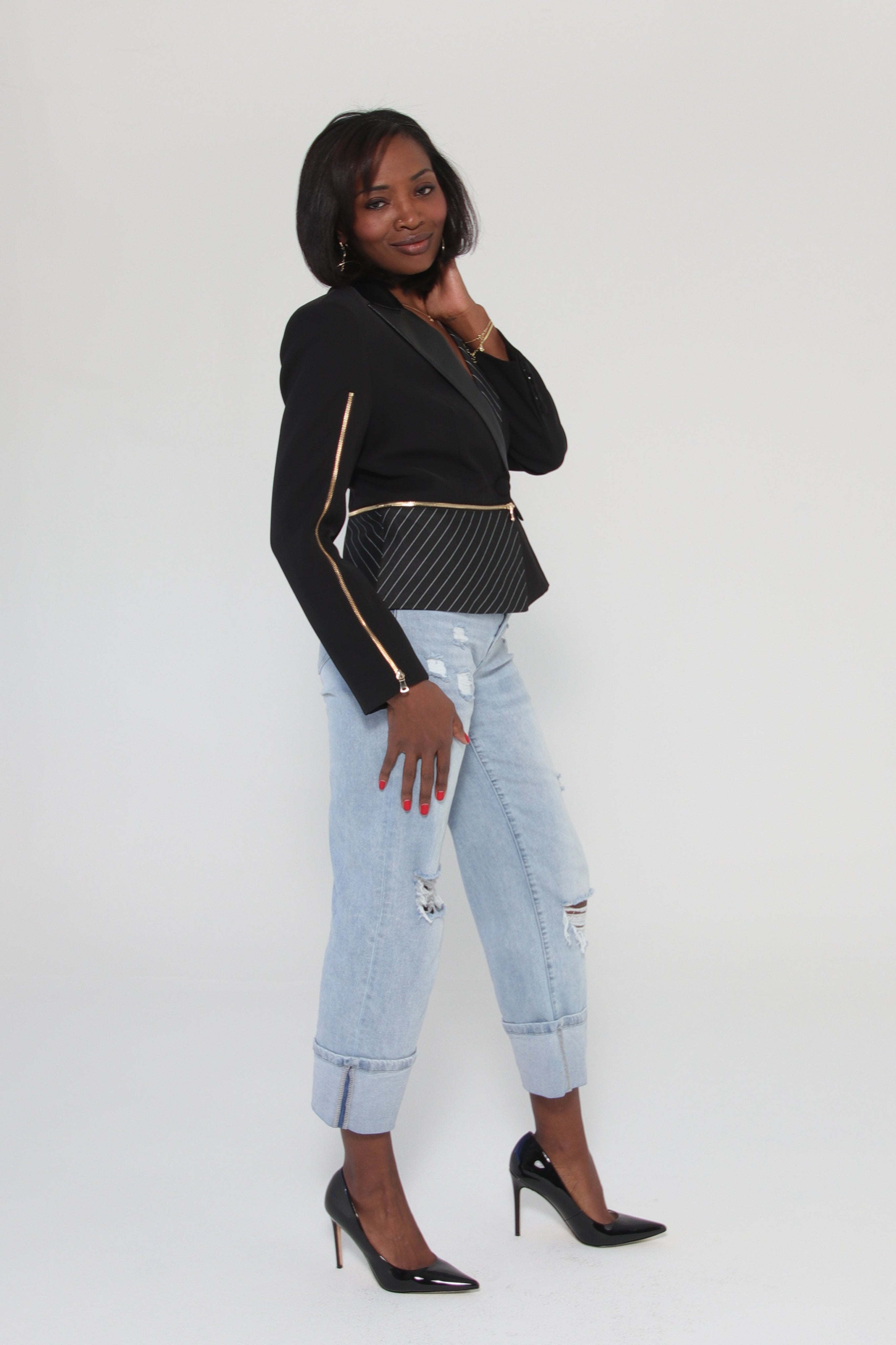 Precision Stripe Blazer