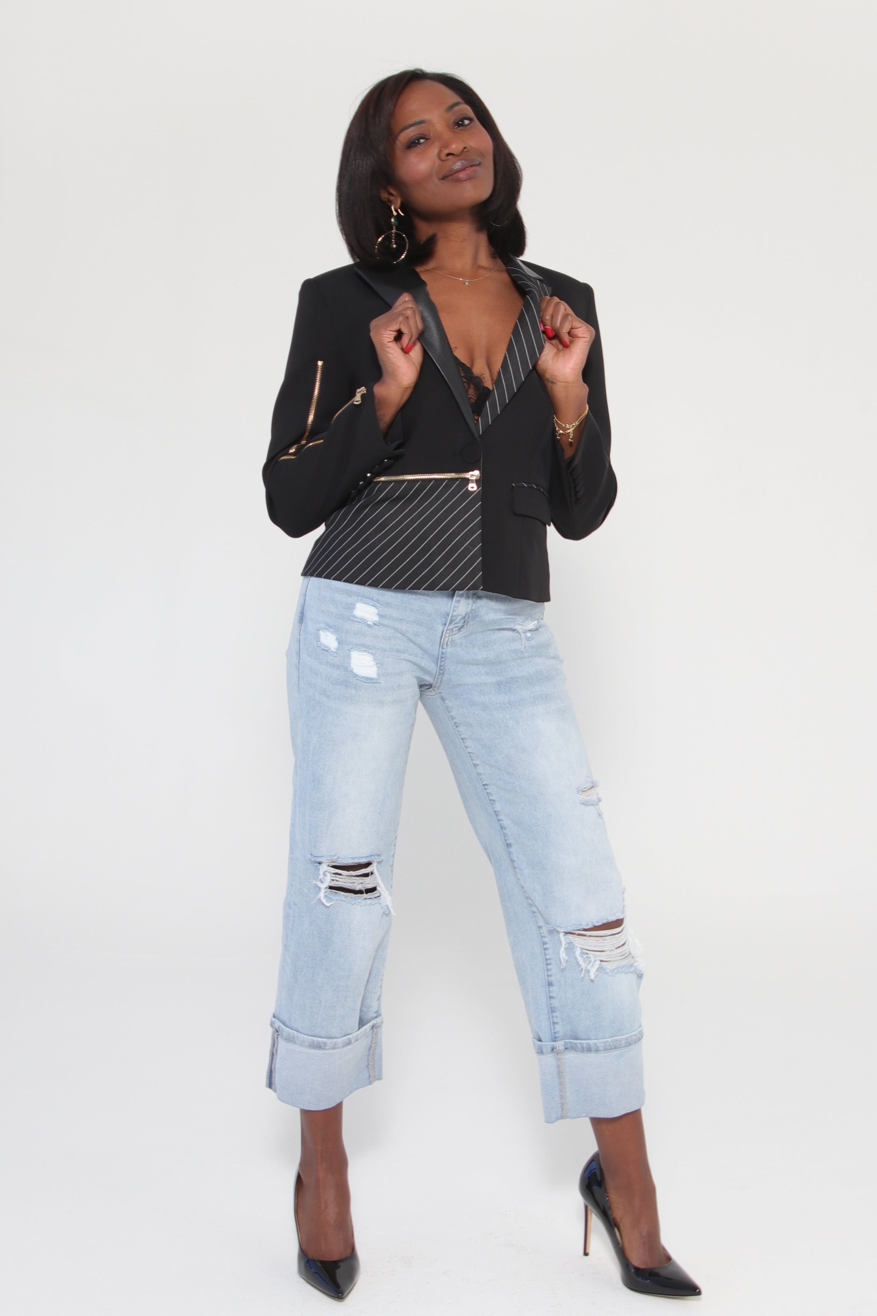 Precision Stripe Blazer